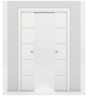 Nova 4H Braga Bianco Matrix Laminated Modern Double Pocket Door - Doors and Beyond