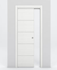 Nova 4H Braga Bianco Matrix Laminated Modern Pocket Door - Doors and Beyond
