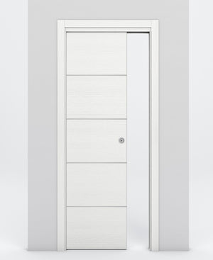 Nova 4H Braga Bianco Matrix Laminated Modern Pocket Door - Doors and Beyond