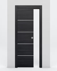 Nova 4H Braga Blu Matrix Laminated Modern Pocket Door - Doors and Beyond