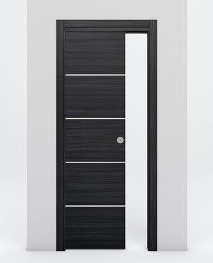 Nova 4H Braga Blu Matrix Laminated Modern Pocket Door - Doors and Beyond