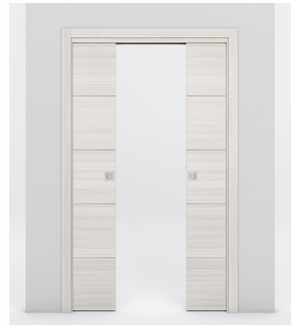 Nova 4H Braga Crema Matrix Laminated Modern Double Pocket Door - Doors and Beyond