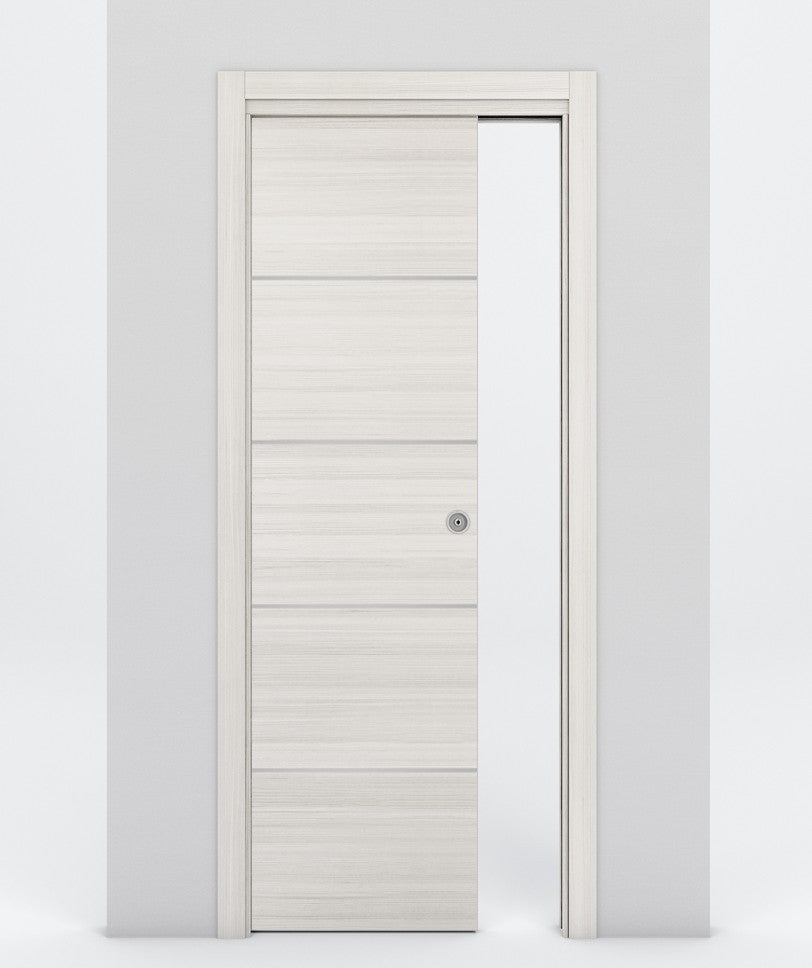 Nova 4H Braga Crema Matrix Laminated Modern Pocket Door - Doors and Beyond