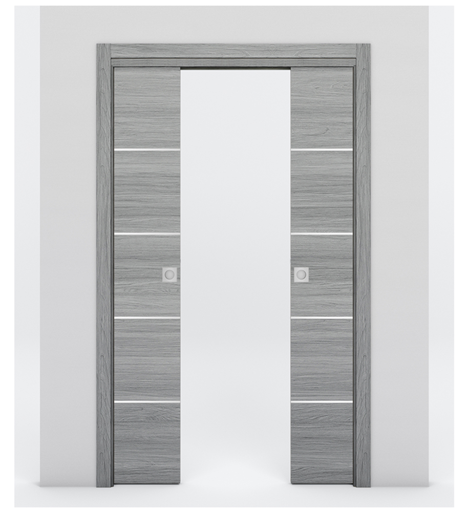 Nova 4H Braga Olmo Matrix Laminated Modern Double Pocket Door - Doors and Beyond