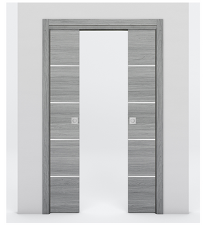 Nova 4H Braga Olmo Matrix Laminated Modern Double Pocket Door - Doors and Beyond