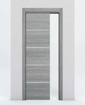 Nova 4H Braga Olmo Matrix Laminated Modern Pocket Door - Doors and Beyond