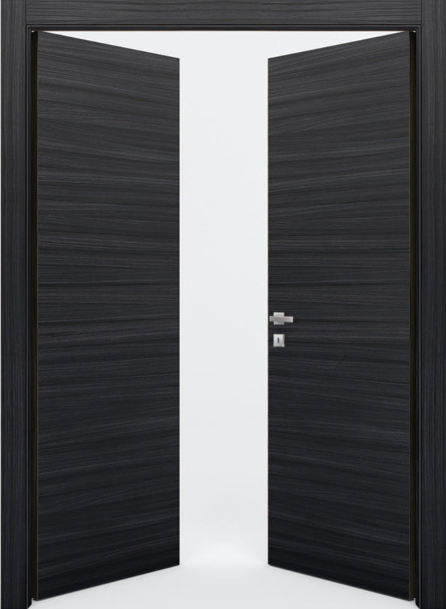 Nova Flush Braga Blu Matrix CPL Modern Double Pre-Hung Door - Doors and Beyond