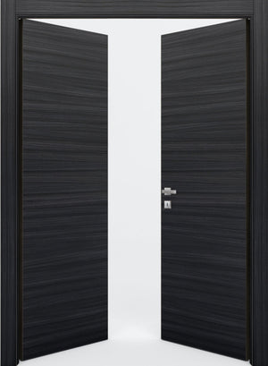 Nova Flush Braga Blu Matrix CPL Modern Double Pre-Hung Door - Doors and Beyond