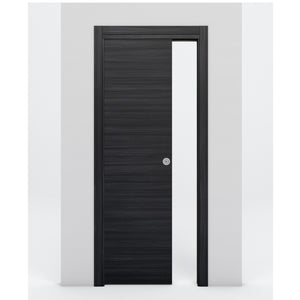 Nova Flush Braga Blu Matrix Laminated Modern Pocket Door - Doors and Beyond