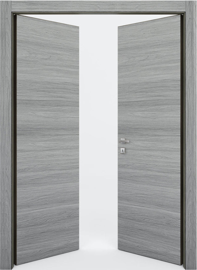 Nova Flush Braga Olmo Matrix CPL Modern Double Pre-Hung Door - Doors and Beyond