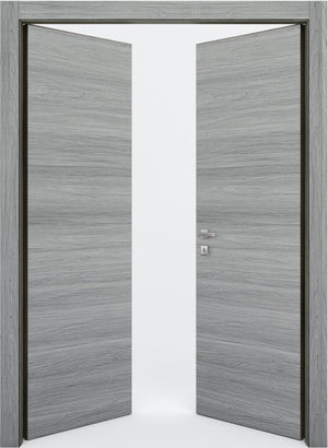 Nova Flush Braga Olmo Matrix CPL Modern Double Pre-Hung Door - Doors and Beyond