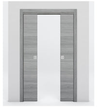 Nova Flush Braga Olmo Matrix Laminated Modern Double Pocket Door - Doors and Beyond