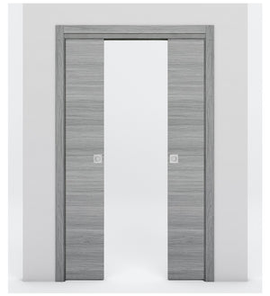 Nova Flush Braga Olmo Matrix Laminated Modern Double Pocket Door - Doors and Beyond