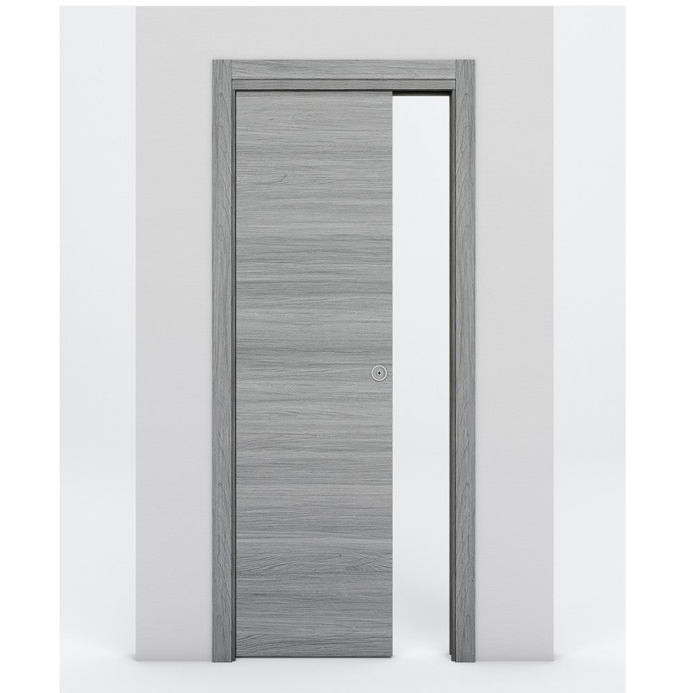 Nova Flush Braga Olmo Matrix Laminated Modern Pocket Door - Doors and Beyond
