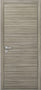 Wooden door with horizontal slats on a white background