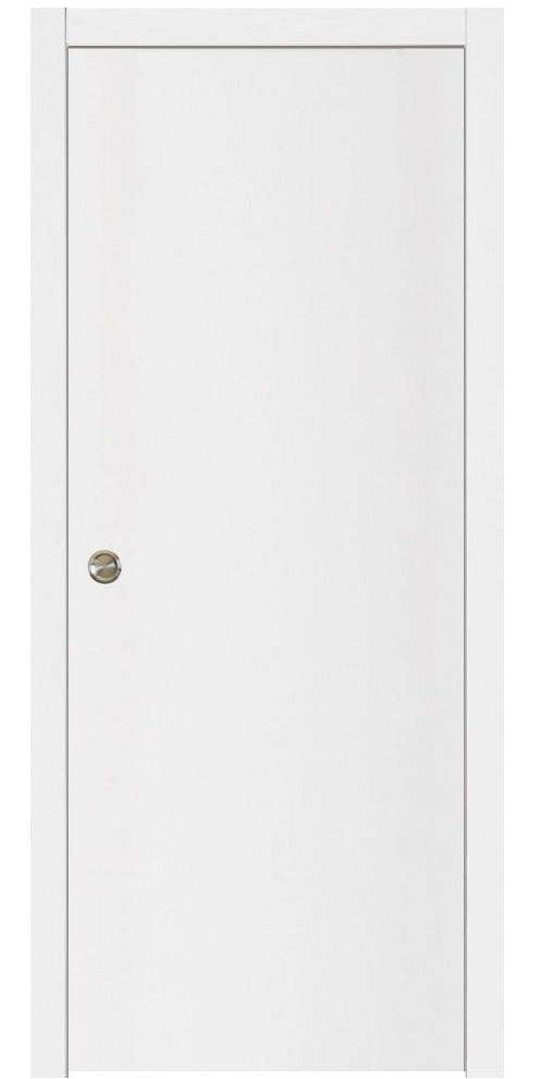 Nova Glam Pro 001 Soft White Laminated Modern Pocket Door - Doors and Beyond
