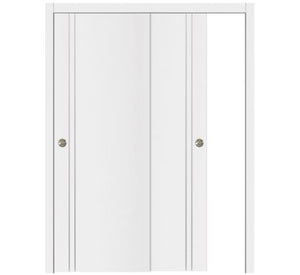 Nova Glam Pro 002 Soft White Laminated Modern Bypass Door - Doors and Beyond