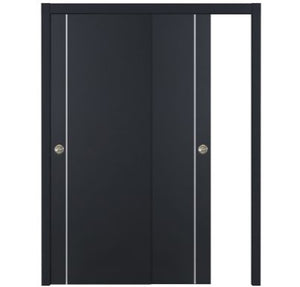 Nova Glam Pro 003 Soft Black Laminated Modern Bypass Door - Doors and Beyond