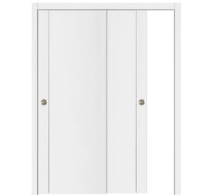 Nova Glam Pro 003 Soft White Laminated Modern Bypass Door - Doors and Beyond