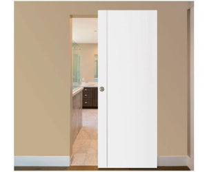 Nova Glam Pro 003 Soft White Laminated Modern Magic Door - Doors and Beyond