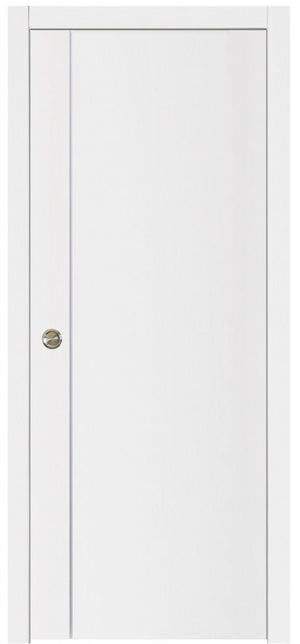 Nova Glam Pro 003 Soft White Laminated Modern Pocket Door - Doors and Beyond