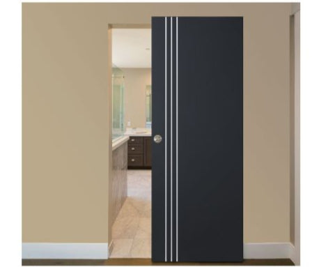 Nova Glam Pro 004 Soft Black Laminated Modern Magic Door - Doors and Beyond