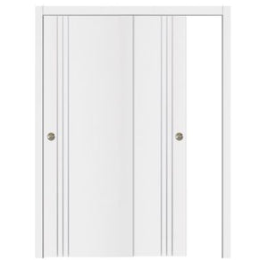 Nova Glam Pro 004 Soft White Laminated Modern Bypass Door - Doors and Beyond