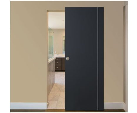 Nova Glam Pro 005 Soft Black Laminated Modern Magic Door - Doors and Beyond