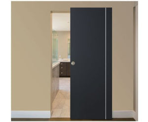 Nova Glam Pro 005 Soft Black Laminated Modern Magic Door - Doors and Beyond