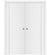Nova Glam Pro 005 Soft White Laminated Modern Double Pocket Door