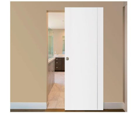 Nova Glam Pro 005 Soft White Laminated Modern Magic Door - Doors and Beyond