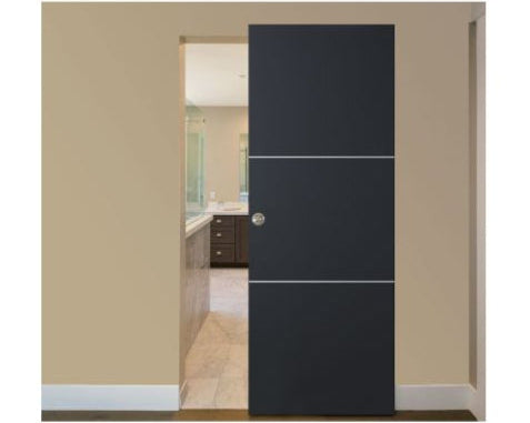 Nova Glam Pro 006 Soft Black Laminated Modern Magic Door - Doors and Beyond
