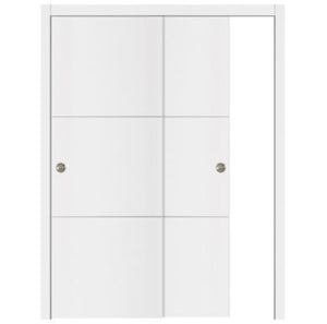 Nova Glam Pro 006 Soft White Laminated Modern Bypass Door - Doors and Beyond