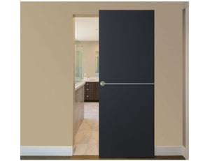 Nova Glam Pro 007 Soft Black Laminated Modern Magic Door - Doors and Beyond