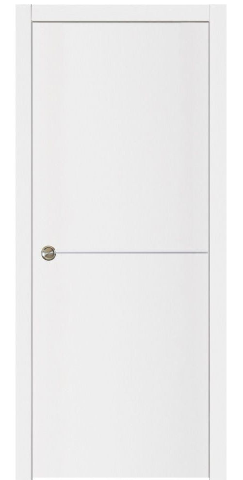 Nova Glam Pro 007 Soft White Laminated Modern Pocket Door - Doors and Beyond