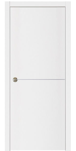 Nova Glam Pro 007 Soft White Laminated Modern Pocket Door - Doors and Beyond