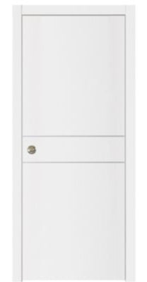 Nova Glam Pro 008 Soft White Laminated Modern Pocket Door - Doors and Beyond