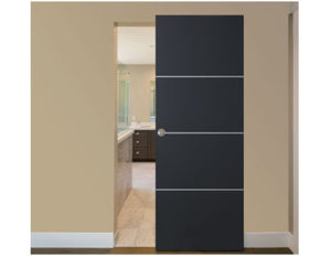 Nova Glam Pro 009 Soft Black Laminated Modern Magic Door - Doors and Beyond