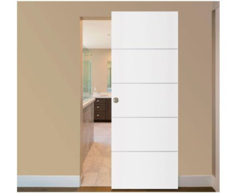 Nova Glam Pro 010 Soft White Laminated Modern Magic Door - Doors and Beyond