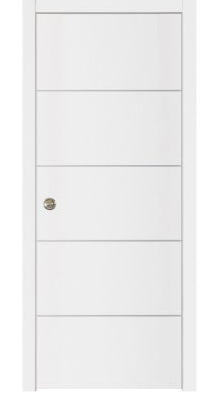 Nova Glam Pro 010 Soft White Laminated Modern Pocket Door - Doors and Beyond