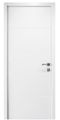 Nova Graffiti Soft White Laminated Modern Pocket Door