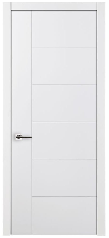Nova Groove Soft White Laminated Modern Pre-Hung Door - Doors and Beyond