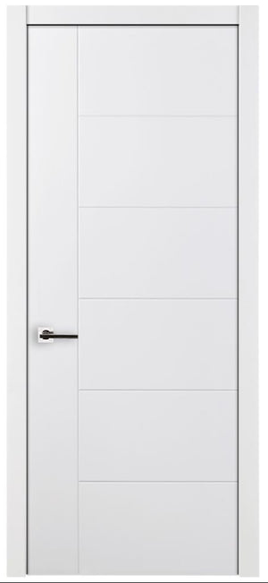 Nova Groove Soft White Laminated Modern Pre-Hung Door - Doors and Beyond