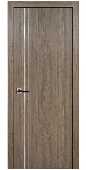 Nova HG002 Dark Aloe Wood Laminated Modern Single Pre-Hung Door - Doors and Beyond