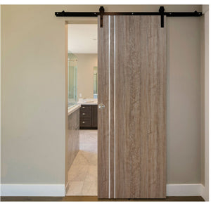 Nova HG002 Dark Aloe Wood Laminated Modern Barn Door - Doors and Beyond