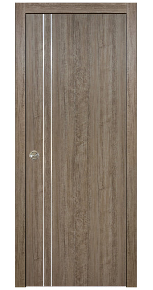 Nova HG002 Dark Aloe Wood Laminated Modern Pocket Door - Doors and Beyond