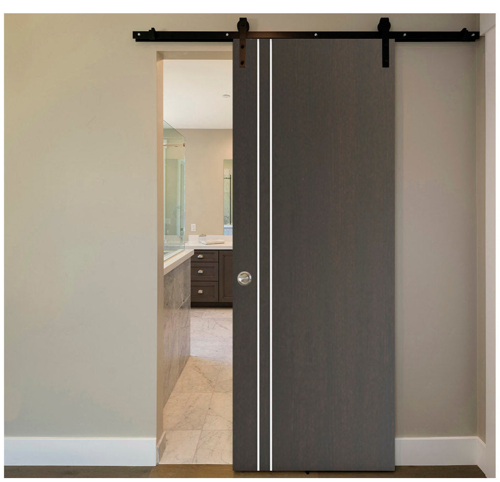Nova HG002 Japan Oak Laminated Modern Barn Door - Doors and Beyond