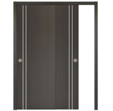 Nova HG002 Japan Oak Laminated Modern Bypass Door - Doors and Beyond
