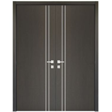 Nova HG002 Japan Oak Laminated Modern Double Pre-Hung Door - Doors and Beyond
