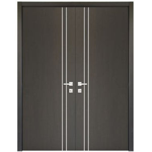 Nova HG002 Japan Oak Laminated Modern Double Pre-Hung Door - Doors and Beyond